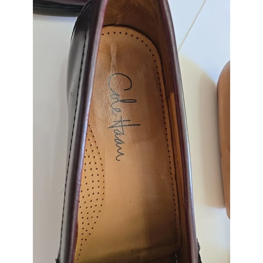 Vintage Cole Haan 8.5 Monk Strap Loafers Burgundy Leather‎ Kiltie Dress  Shoes
